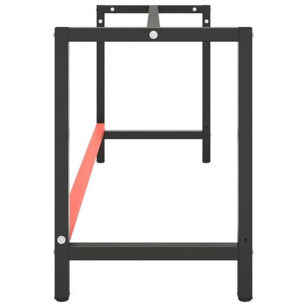 vidaXL Työpenkin runko mattamusta ja -punainen 180x57x79 cm metalli - Pöydänjalat