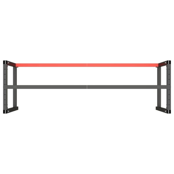 vidaXL Työpenkin runko mattamusta ja -punainen 180x57x79 cm metalli - Pöydänjalat