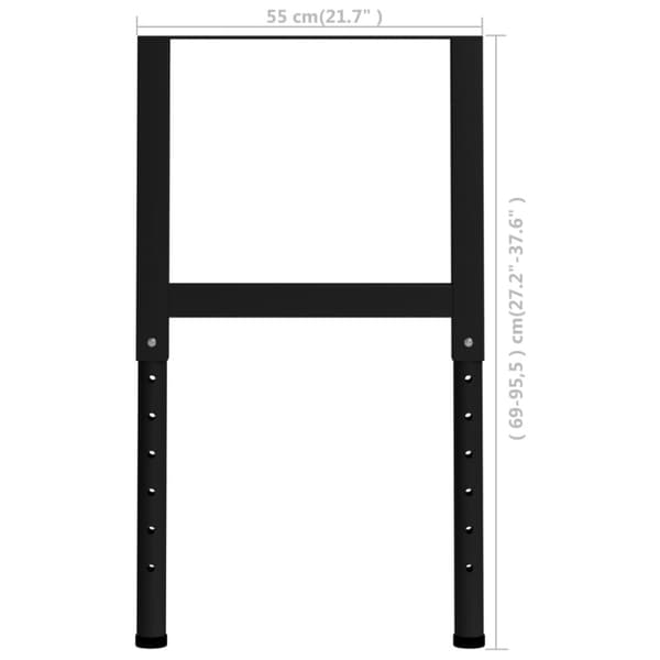 vidaXL stel til arbejdsbænk 2 stk. 55x(69-95,5) cm metal sort -  Bordben