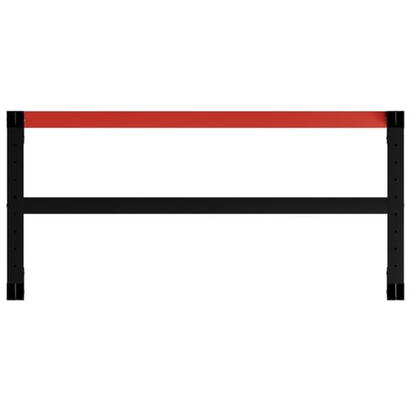 vidaXL stel til arbejdsbænk 120x57x79 cm metal sort og rød -  Bordben