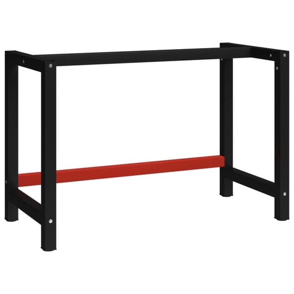 vidaXL stel til arbejdsbænk 120x57x79 cm metal sort og rød -  Bordben
