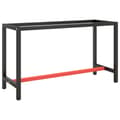 Pikkukuva 2 / 9: vidaXL Työpenkin runko mattamusta ja -punainen 140x50x79 cm metalli -  Pöydänjalat