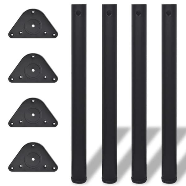 4 Korkeussäädettävää Pöydän Jalkaa Musta 710 mm -  Pöydänjalat