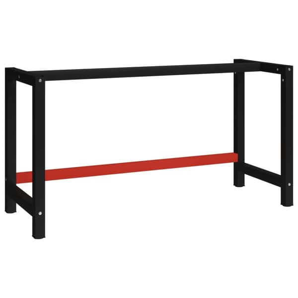 vidaXL stel til arbejdsbænk 150x57x79 cm metal sort og rød -  Bordben
