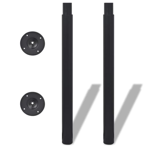 The Living Store Justerbara bordsben 2 st 710 mm-1100 mm svart -  Bordsben