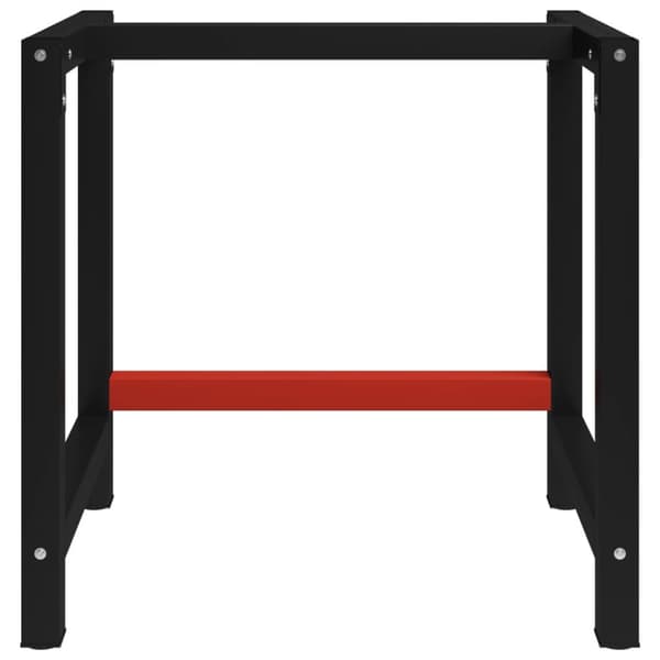 The Living Store stel til arbejdsbænk 80x57x79 cm metal sort og rød - Bordben
