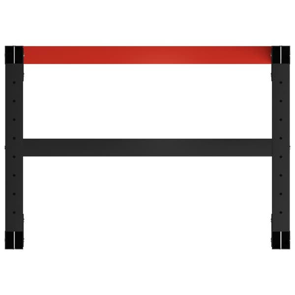 The Living Store stel til arbejdsbænk 80x57x79 cm metal sort og rød - Bordben