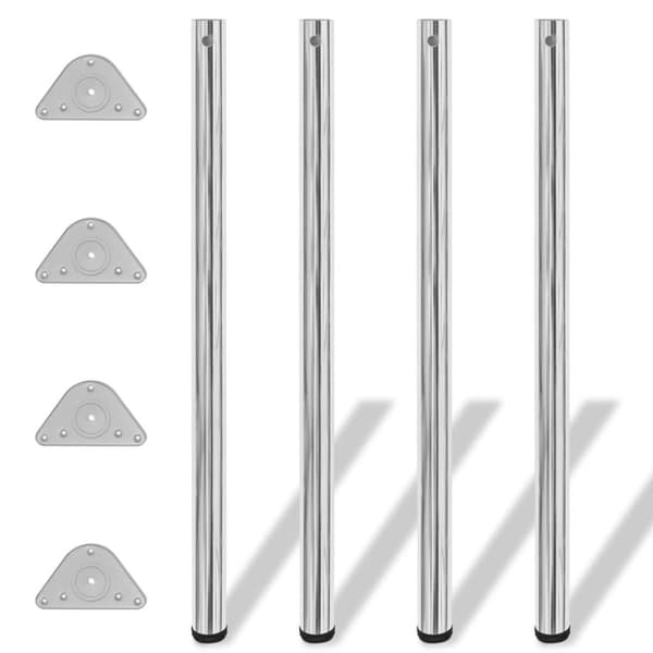4 bordben, justerbar højde, krom, 1.100 mm - Bordben