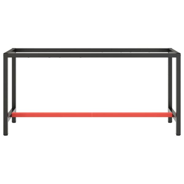 The Living Store stel til arbejdsbænk 170x50x79 cm metal mat sort og mat rød - Bordben