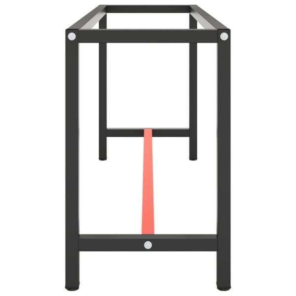 The Living Store stel til arbejdsbænk 170x50x79 cm metal mat sort og mat rød - Bordben