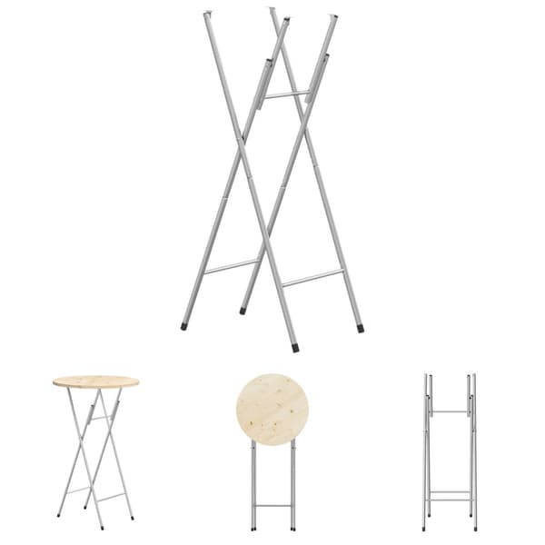 The Living Store foldbare ben til barbord 45x53x108 cm galvaniseret stål - Bordben