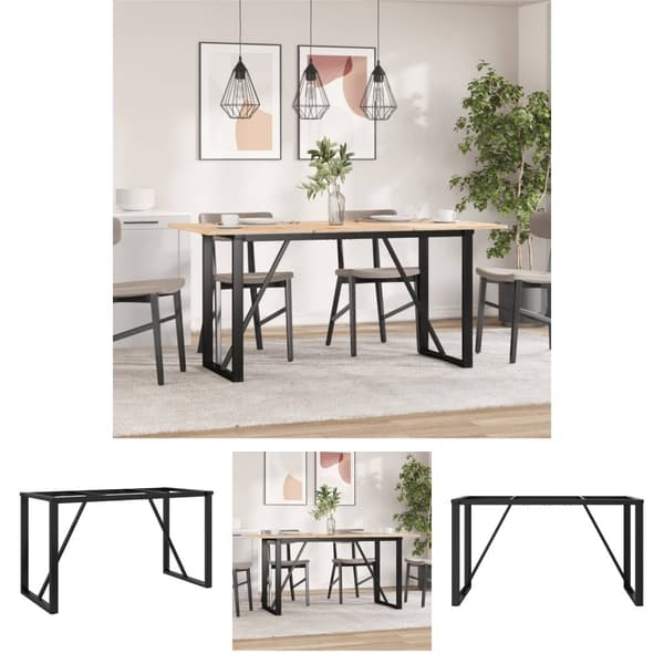 The Living Store bordben til spisebord 120x60x73 cm O-stel støbejern -  Bordben
