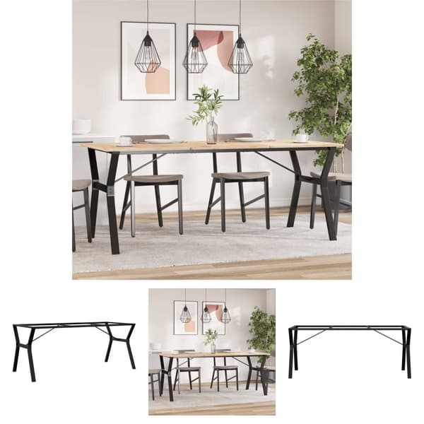 The Living Store Bordsben för matbord Y-ram 180x80x73 cm gjutjärn - Bordsben