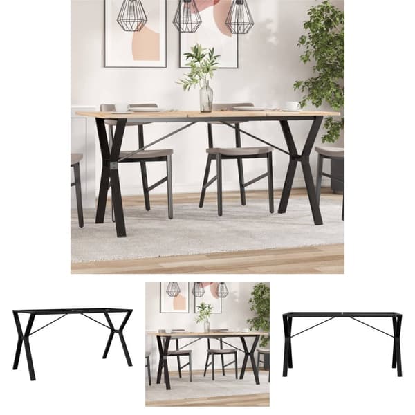 The Living Store Ruokapöydän jalat Y-muoto 140x60x73 cm valurauta - Pöydänjalat