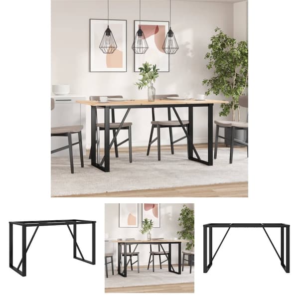 The Living Store Ruokapöydän jalat O-muoto 140x60x73 cm valurauta -  Pöydänjalat