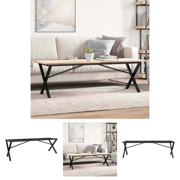 The Living Store Sohvapöydän jalat X-muoto 140x30x43 cm valurauta -  Pöydänjalat