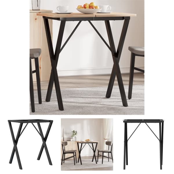 The Living Store Ruokapöydän jalat X-muoto 60x40x73 cm valurauta - Pöydänjalat