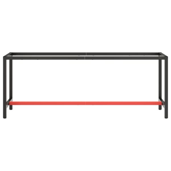 Bordben - Living stel til arbejdsbænk 210x50x79 cm metal mat sort og mat rød