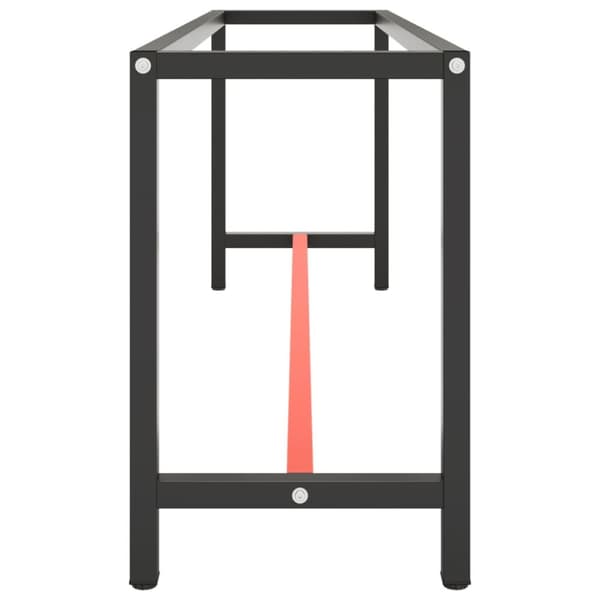 Bordben - Living stel til arbejdsbænk 210x50x79 cm metal mat sort og mat rød