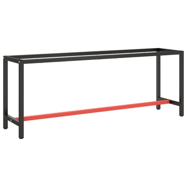 Bordben - Living stel til arbejdsbænk 210x50x79 cm metal mat sort og mat rød