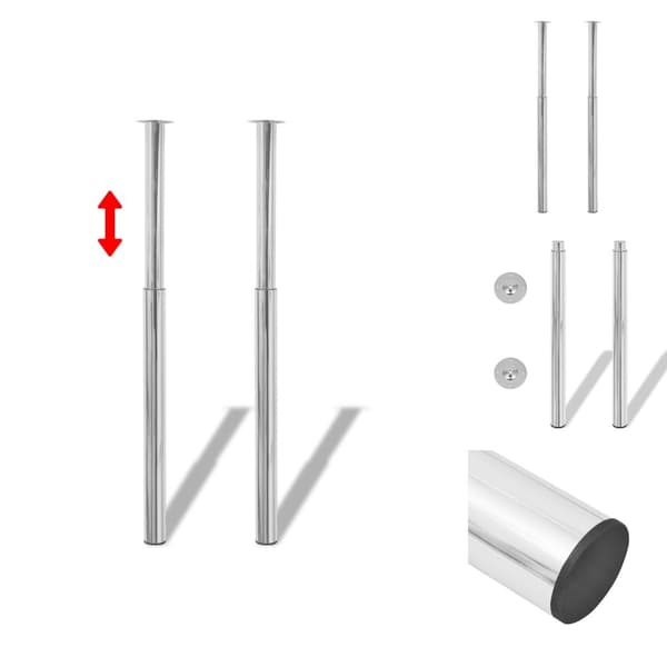 Pöydänjalat - 4 Teleskooppista Pöydän Jalkaa Kromi 710 mm-1100 mm
