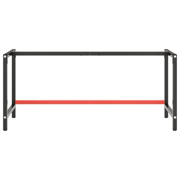 Bordsben - Living Ram för arbetsbänk svart och matt röd 180x57x79 cm metall