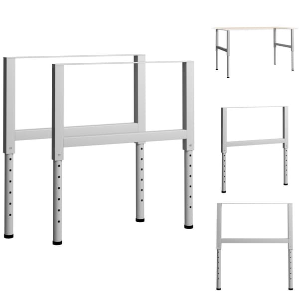 Bordben - Living stel til arbejdsbænk 2 stk. 85x(69-95,5) cm metal grå