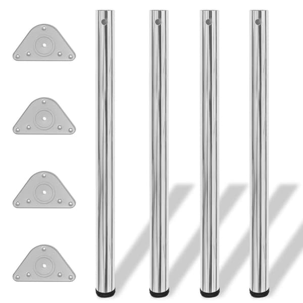 Pöydänjalat - 4 Korkeussäädettävää Pöydän Jalkaa Kromi 870 mm