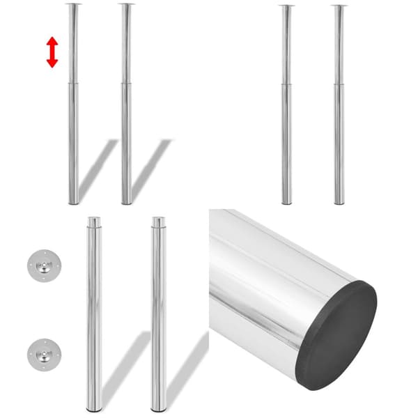 Teleskopiska bordsben krom 710 mm-1100 mm - Soffben - Soffot - Home & Living