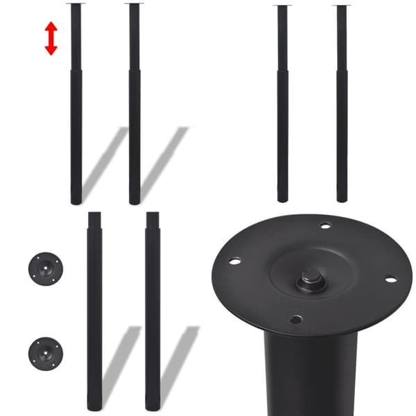2 Teleskooppista Pöydän Jalkaa Musta 710 mm-1100 mm - Pöydänjalka - Pöydänjalat - Home & Living