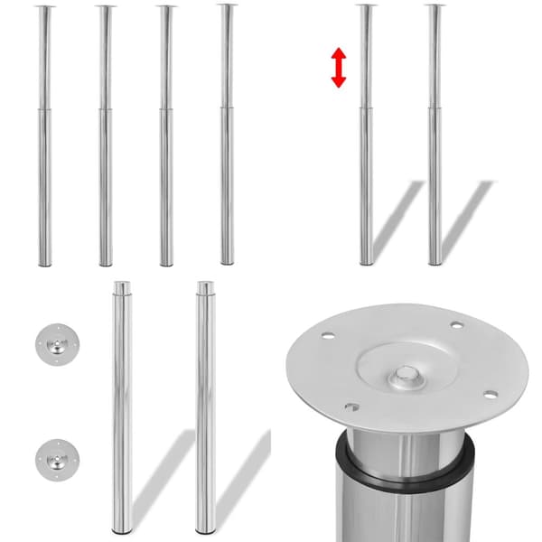 Justerbara bordsben 4 st 710 mm-1100 mm krom - Bordben - Bordsben - Home & Living