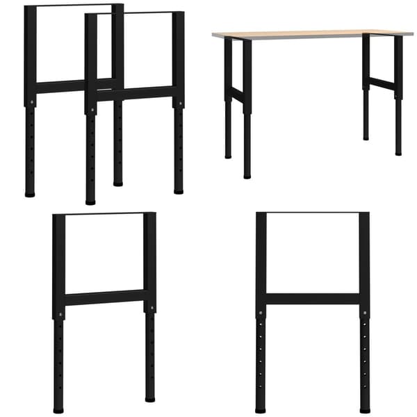 Stel til arbejdsbænk 2 stk. 55x(69-95,5) cm metal sort - Metalstel - Metalramme - Home & Living