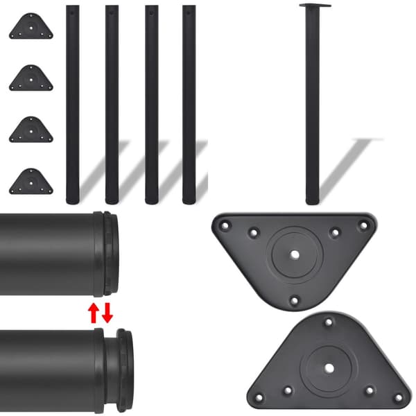 Höjdjusterbara bordsben 4 st 870 mm svart - Soffben - Soffot - Home & Living