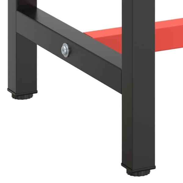 Ram för arbetsbänk svart och matt röd 190x50x79 cm metall - Bänkram - Bänkramar - Home & Living