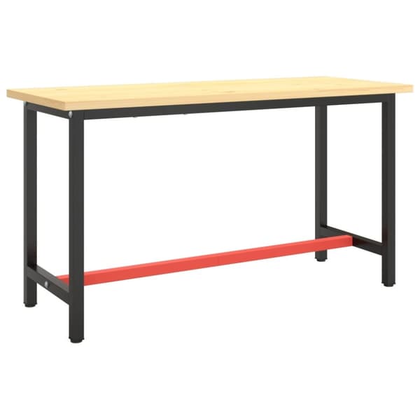 Stel til arbejdsbænk 140x50x79 cm metal mat sort og mat rød - Stel Til Arbejdsbænk - Arbejdsbænksstel - Home & Living