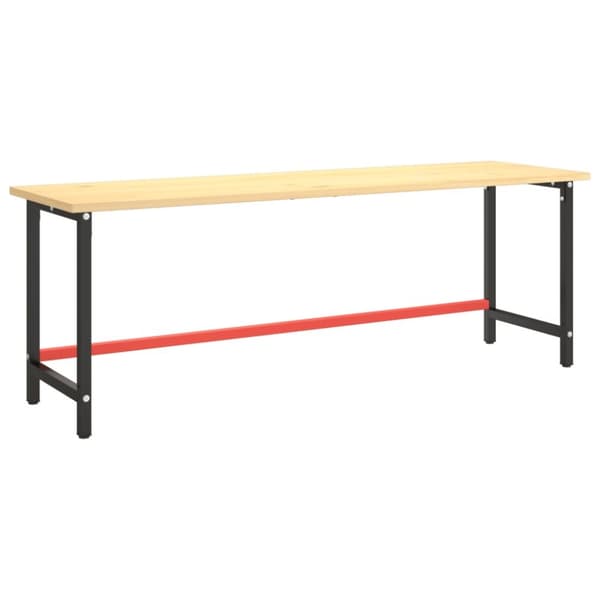 Stel til arbejdsbænk 220x57x79 cm metal mat sort og mat rød - Stel Til Arbejdsbænk - Arbejdsbænksstel - Home & Living