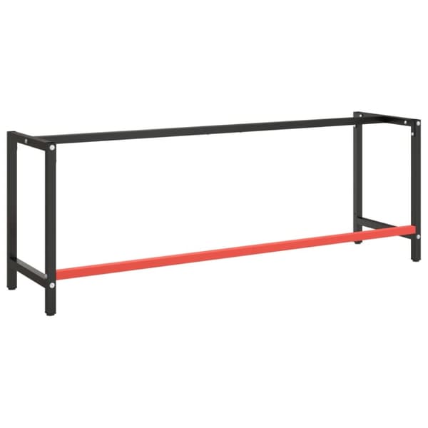 Stel til arbejdsbænk 220x57x79 cm metal mat sort og mat rød - Stel Til Arbejdsbænk - Arbejdsbænksstel - Home & Living
