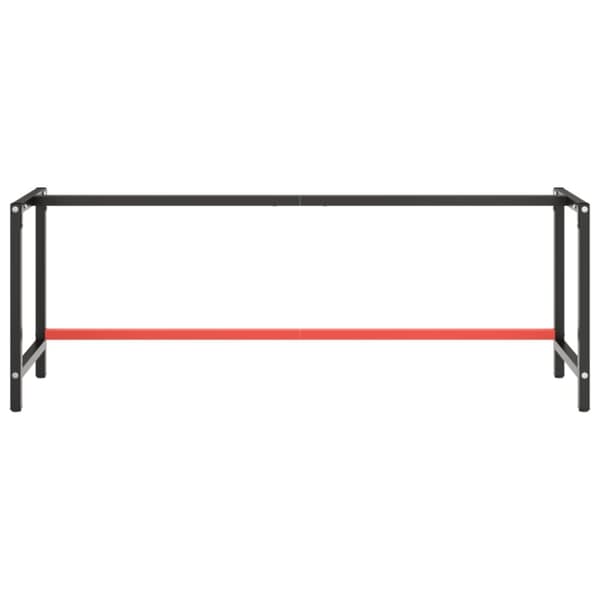 Stel til arbejdsbænk 220x57x79 cm metal mat sort og mat rød - Stel Til Arbejdsbænk - Arbejdsbænksstel - Home & Living