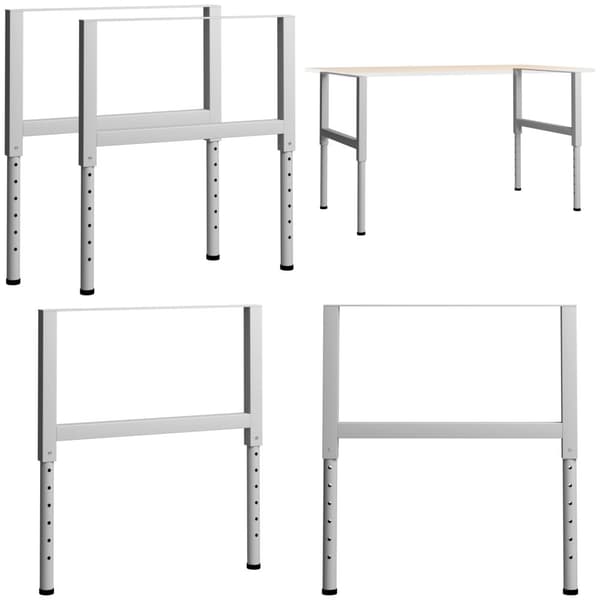 Stel til arbejdsbænk 2 stk. 85x(69-95,5) cm metal grå - Metalstel - Metalramme - Home & Living
