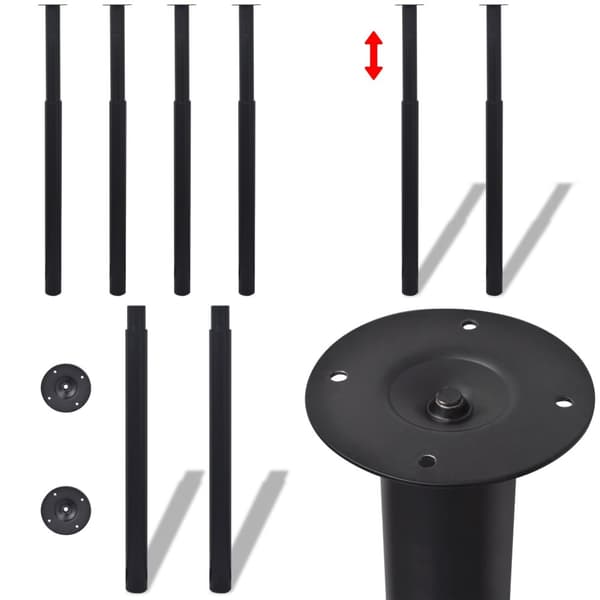 Justerbara bordsben 4 st 710 mm-1100 mm svart - Bordben - Bordsben - Home & Living