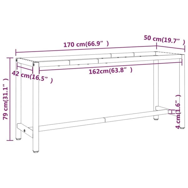 Stel til arbejdsbænk 170x50x79 cm metal mat sort og mat rød - Stel Til Arbejdsbænk - Arbejdsbænksstel - Home & Living