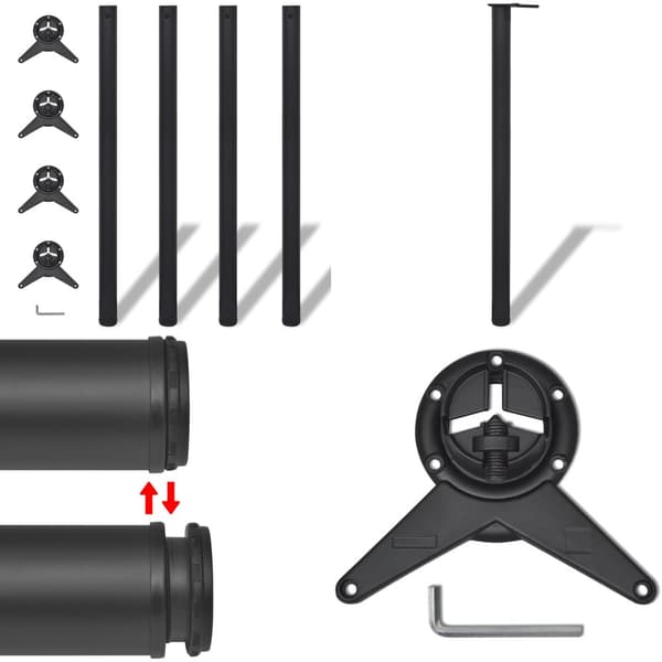 Höjdjusterbara bordsben 4 st 1100 mm svart - Soffben - Soffot - Home & Living