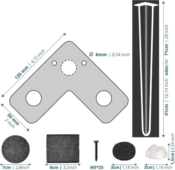 Möbelben Hairpin 4-pack 41 cm SMARTPEAS