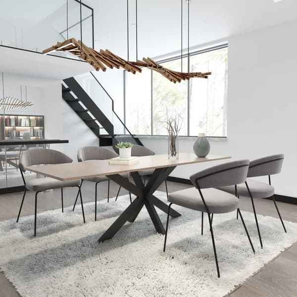 Biloxi designben i stål för bord Industriell stil DIY Spindelform, Svart -M