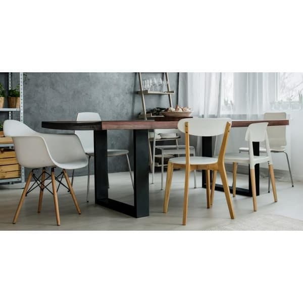 Set med 2 Velden designben i stål för matbord Industriell stil för DIY, Svart -70 cm