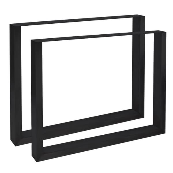 Set med 2 Velden designben i stål för matbord Industriell stil för DIY, Svart -70 cm