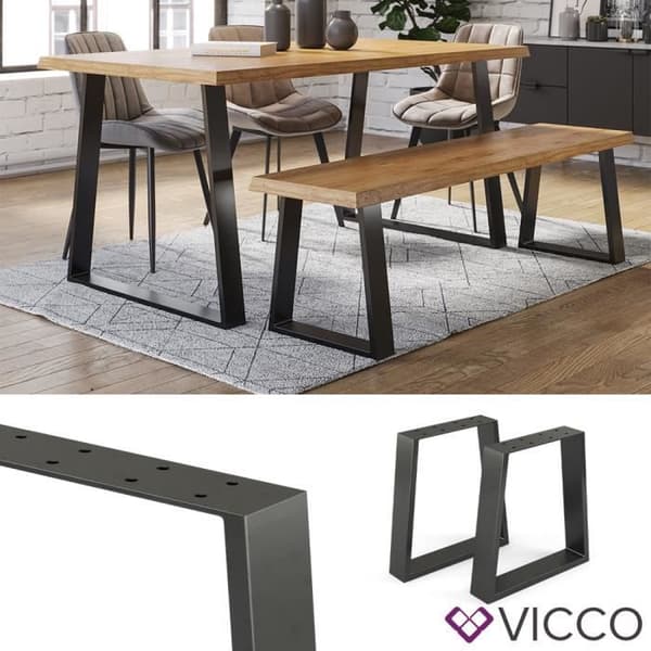 Vicco Loft bordsben, bordsfot, soffbord, möbelben