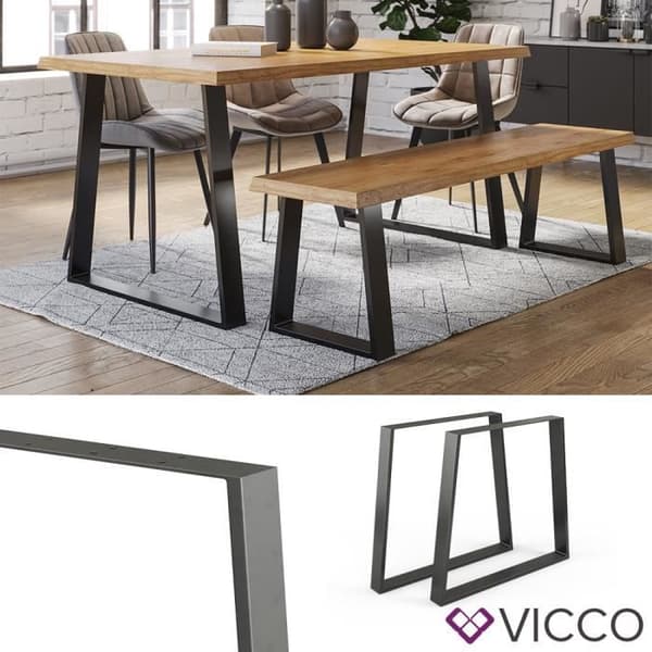 Vicco Loft bordsben, bordsfot, soffbord, möbelben