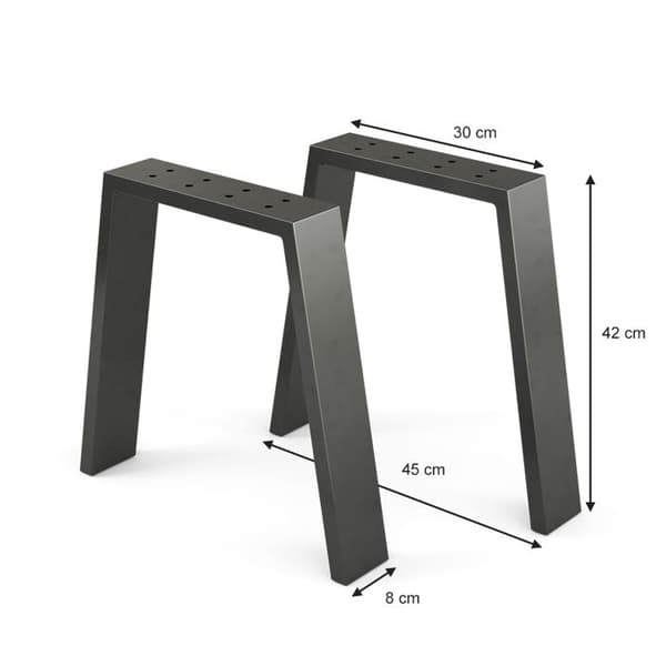 Vicco Bordsben, Svarta, 45 x 42 cm U-formade