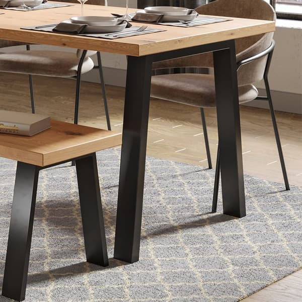 Bordben, 75x72cm i U-form, Svart, Vicco